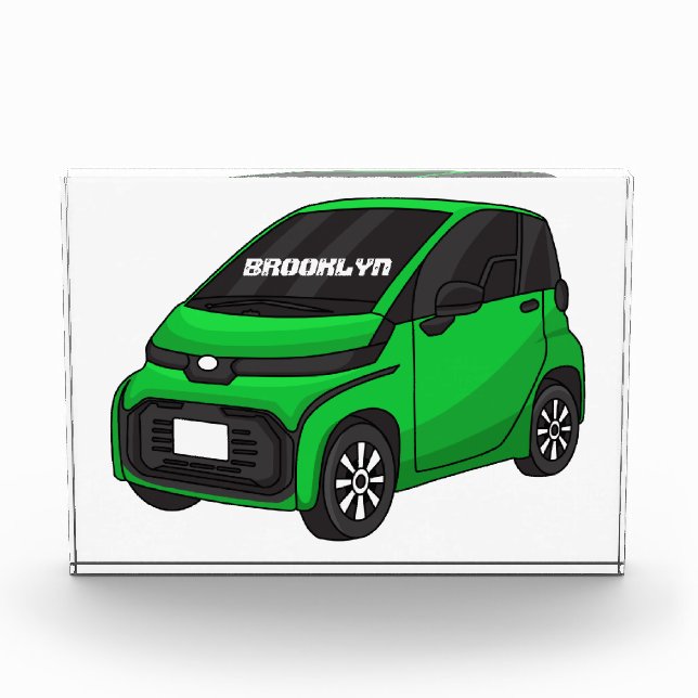 Niedliches grünes Kleinwagen Fotoblock (Vorderseite)
