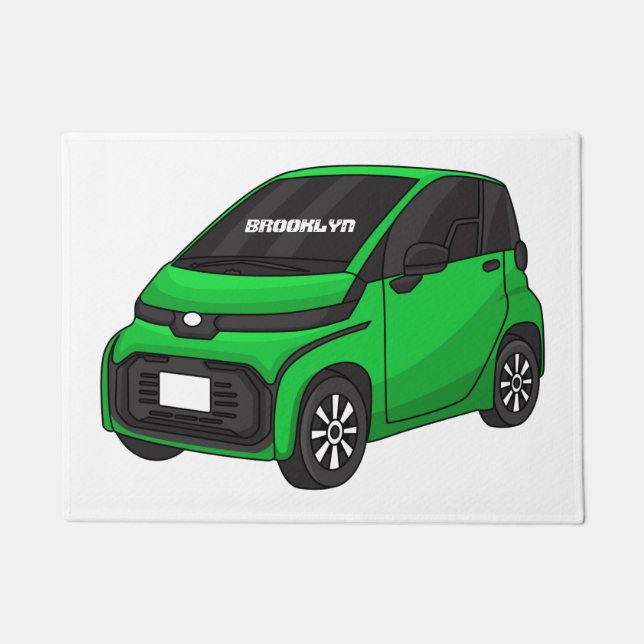 Niedliches grünes Kleinwagen Fußmatte (Vorderseite)