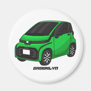 Niedliches grünes Kleinwagen Magnet