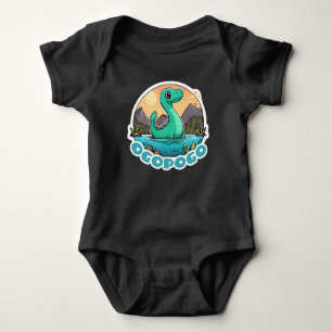 Niedliches grünes Ogopogo am Okanagan-Monster-See Baby Strampler