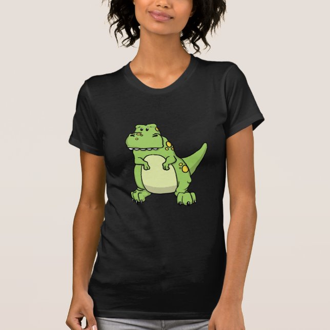 Niedliches grünes T-Rex T-Shirt (Vorderseite)