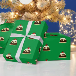 Niedliches grünes Weihnachtswaschpapier Geschenkpapier