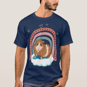 Niedliches Guinea Schwein mit Boho Regenbogengesch T-Shirt