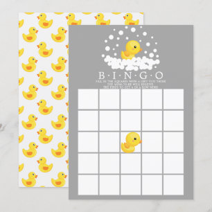 Niedliches Gummi Duck BINGO Babydusche Einladung