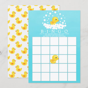 Niedliches Gummi Duck BINGO Babydusche Einladung