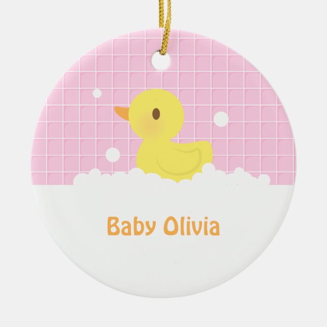 Niedliches Gummiducky im Bad-Kinderzimmer-Dekor Keramik Ornament (Vorne)