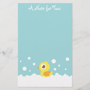 Niedliches Gummiducky im Schaumbad Briefpapier