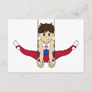 Niedliches Gymnast auf Rings RSVP Card Karte