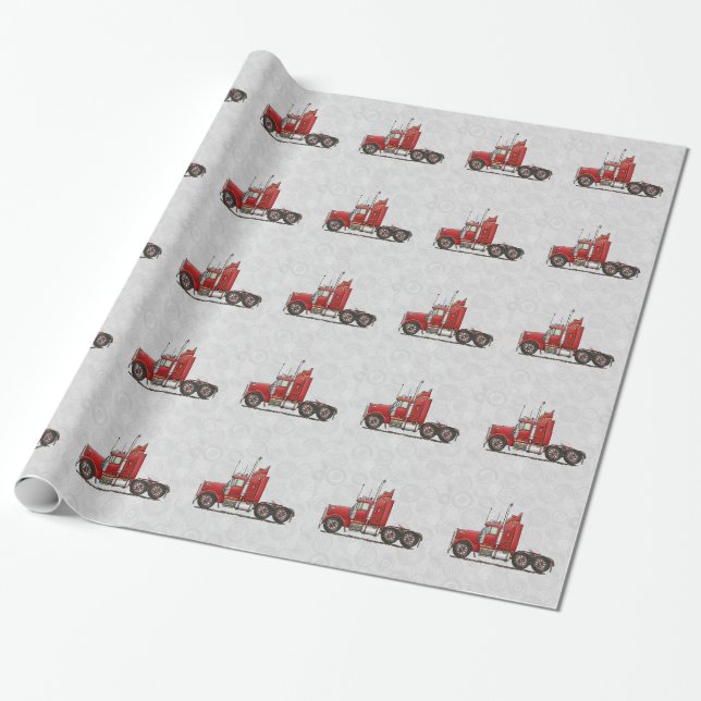 Niedliches Halb-Fahrerhaus Geschenkpapier (Ungerollt)