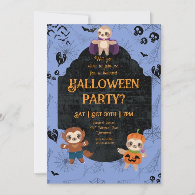 Niedliches Halloween-1-Party Einladung (Vorderseite)