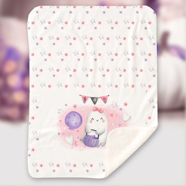 Niedliches Halloween Baby Sherpa Blanket Girl Sherpadecke (Cute Halloween Baby Sherpa Blanket Girl)