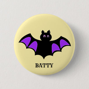 Niedliches Halloween-Batty Button