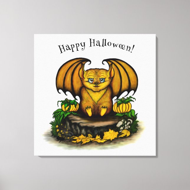 Niedliches Halloween-Becken Leinwanddruck (Vorderseite)