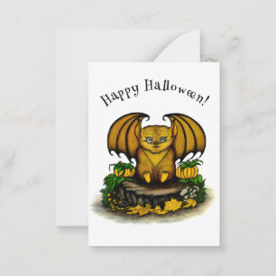 Niedliches Halloween-Becken Mitteilungskarte