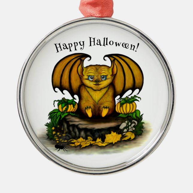 Niedliches Halloween-Becken Ornament Aus Metall (Vorne)