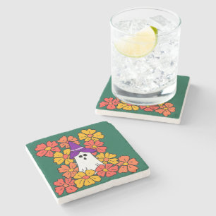 Niedliches Halloween-Blume-Feld Steinuntersetzer