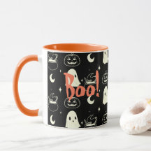 Niedliches Halloween-Boo-Ghost-Muster
