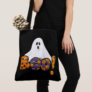 Niedliches Halloween-BOO mit Ghost-Black-Totbeutel