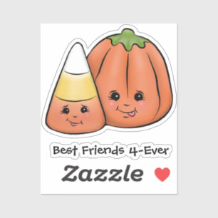 Niedliches Halloween-Candy Corn & Pumpkin Aufkleber