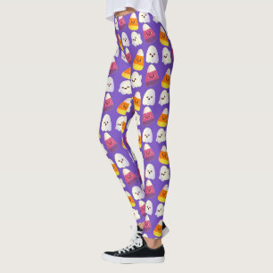 Niedliches Halloween-Candy und Ghost-Muster Leggings