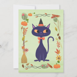 Niedliches Halloween Cat DIY Blank Einladung