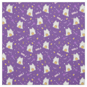 Niedliches Halloween Cat Ghost Fabric Stoff