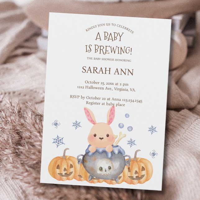 Niedliches Halloween Cauldron Baby ist Braudusche Einladung (Cute Halloween Cauldron Baby is Brewing Shower Invitation)