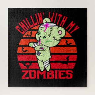 Niedliches Halloween Chillin' mit meinem Zombies-T Puzzle