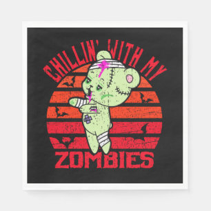 Niedliches Halloween Chillin' mit meinem Zombies-T Serviette