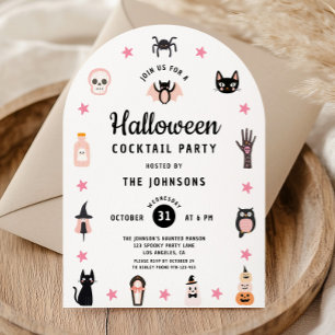 Niedliches Halloween-Cocktail-Party Einladung