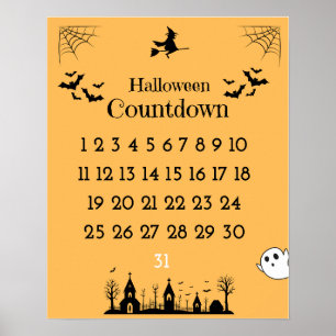 Niedliches Halloween Countdown Poster