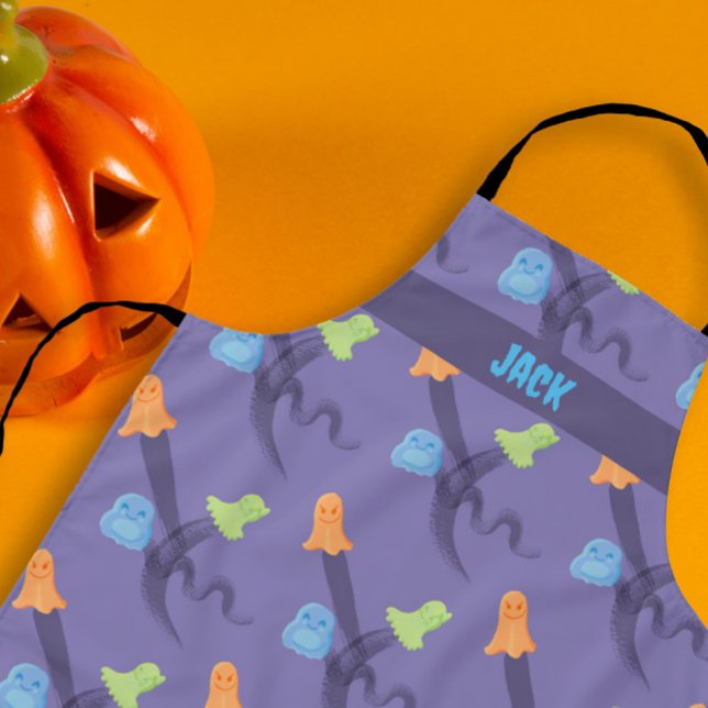 Niedliches Halloween-Design, lila anpassbar Schürze (Cute ghosts Halloween design, lilac customisable Apron
)
