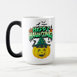 Niedliches Halloween-Design mit Kürbis und schwarz Verwandlungstasse