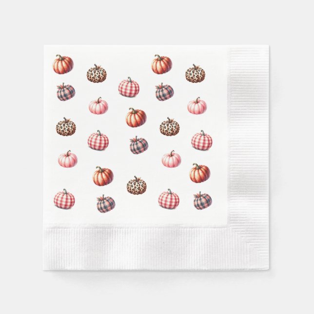 niedliches Halloween/Fall Kürbismuster Serviette (Vorderseite)