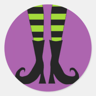 Niedliches Halloween-Feet Runder Aufkleber