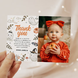 Niedliches Halloween-Foto Dankeschön-Karte Dankeskarte