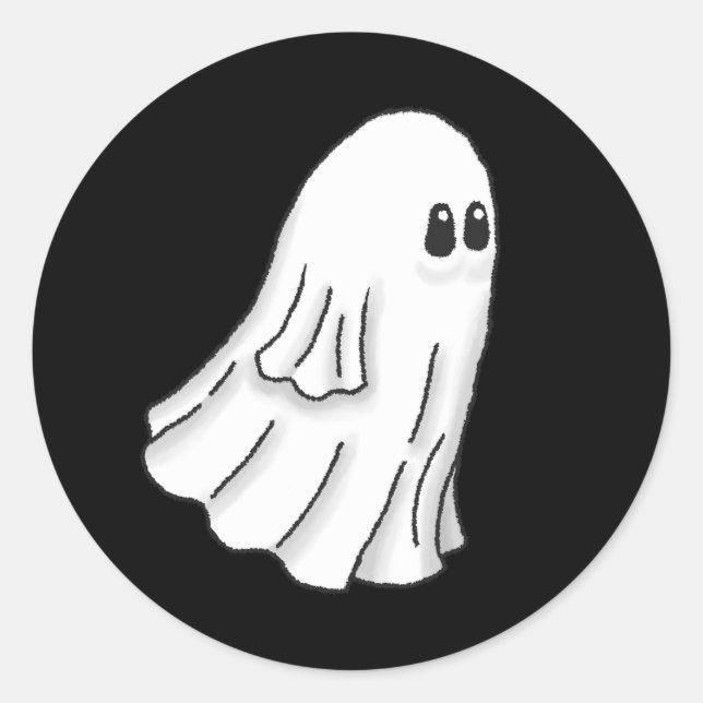 Niedliches Halloween-Geist Runder Aufkleber (Vorderseite)