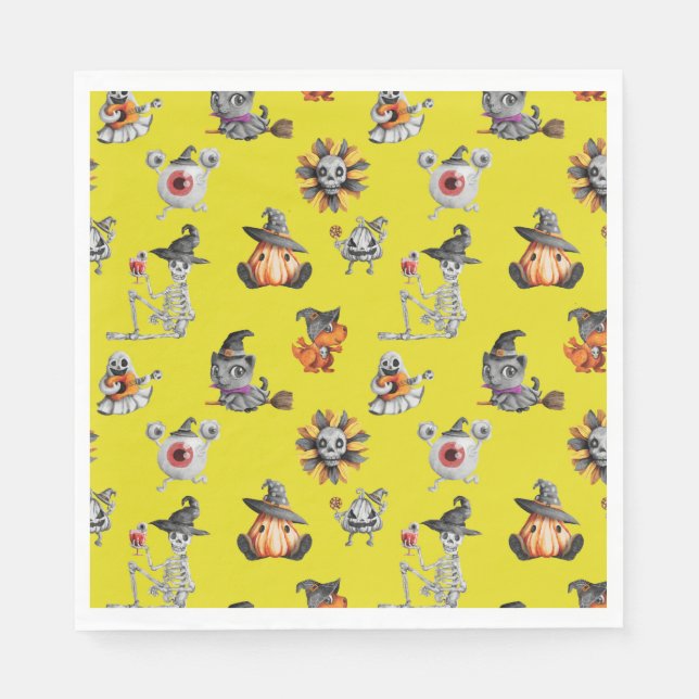 Niedliches Halloween-Gesamtdesign Serviette (Vorderseite)