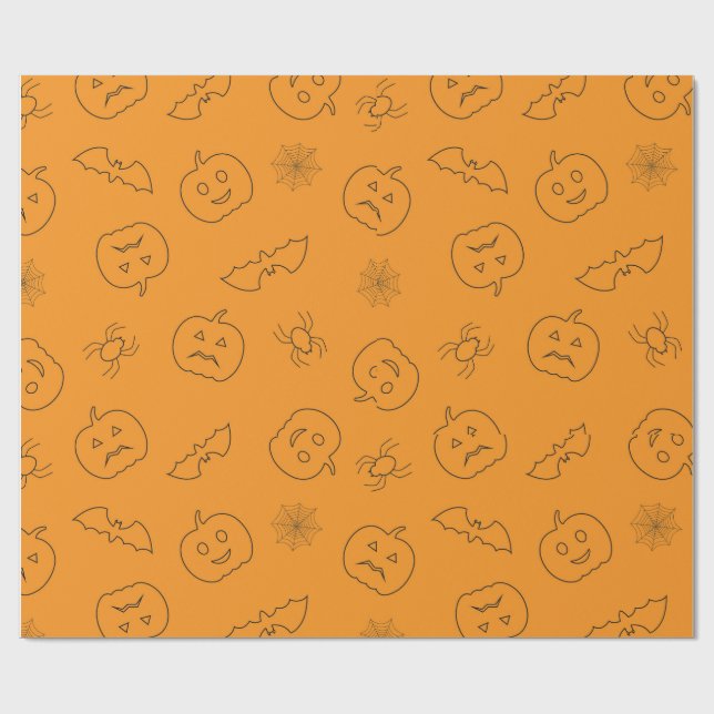 Niedliches Halloween-Geschenkpapier Geschenkpapier (Flach)