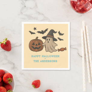 Niedliches Halloween - Gespenster, Fledermäuse & C Serviette