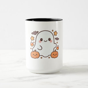 Niedliches Halloween-Ghost-Clipart, Spaß und Niedl Tasse