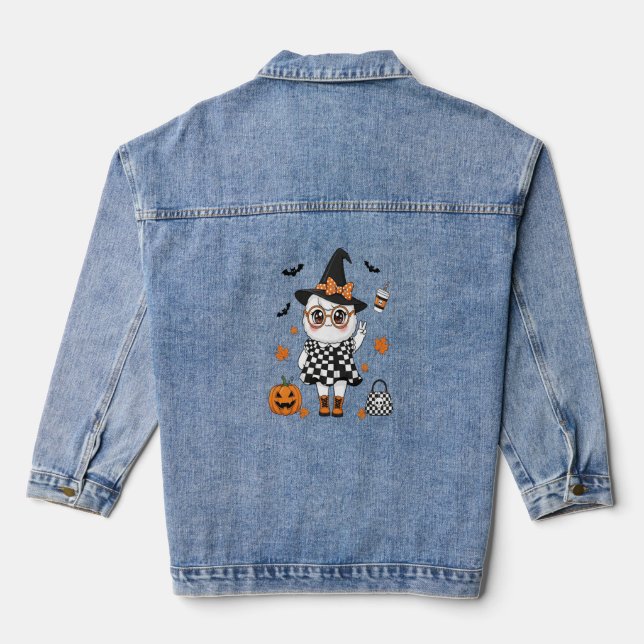 Niedliches Halloween-Ghost Jeansjacke (Rückseite)