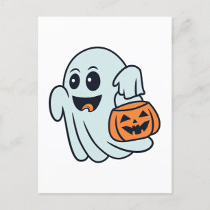 Niedliches Halloween-Ghost Postkarte
