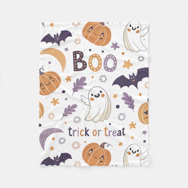 Niedliches Halloween Ghost & Pumpkin Baby Blanket  Fleecedecke (Vorderseite)