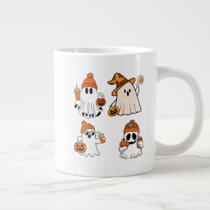 Niedliches Halloween Ghost Pumpkin-Design Jumbo-Tasse