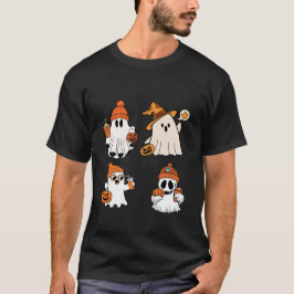 Niedliches Halloween Ghost Pumpkin-Design T-Shirt