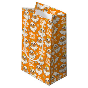 Niedliches Halloween Ghost Retro Spooky Boo Orange Kleine Geschenktüte