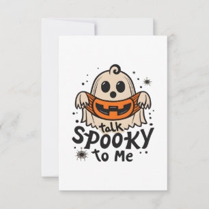 Niedliches Halloween Ghost Retro : Sprich mit mir Dankeskarte