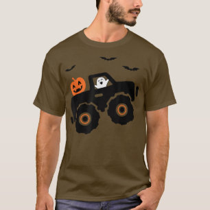 Niedliches Halloween Ghost Riding Truck Pumpkin T-Shirt