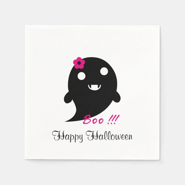 Niedliches Halloween-Ghost Serviette (Vorderseite)